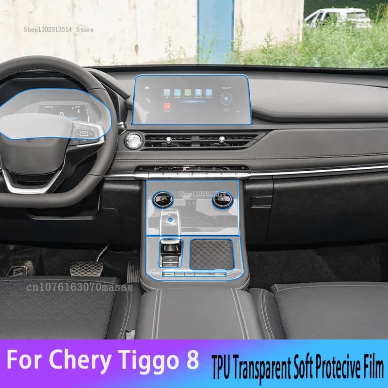 For Chery Tiggo 8 (2023) Car GPS Navigation LCD Screen TPU Protective Film  Protector Decoration Car Interior Stickers
