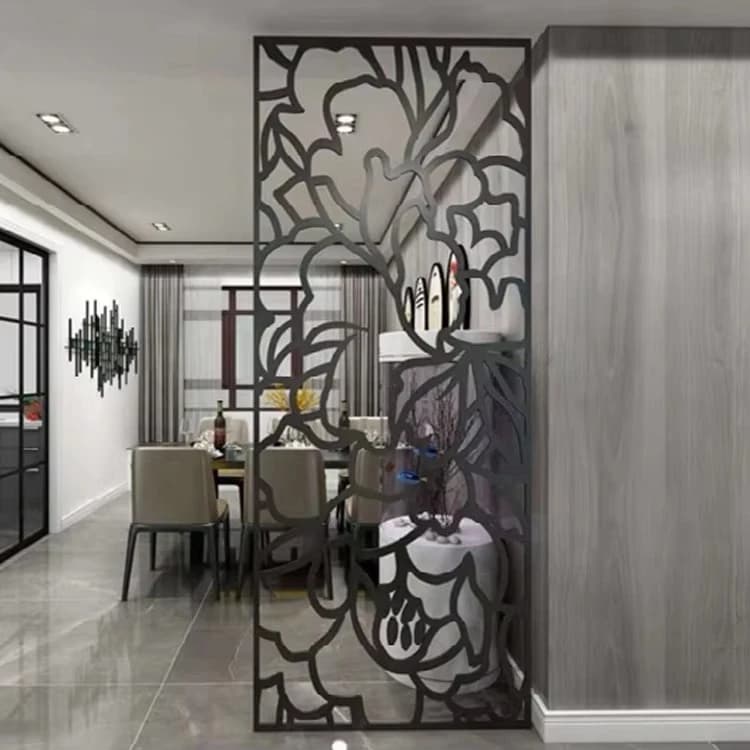 ej-Contemporary Laser Perforated Steel Room Dividers & Partitions Bedroom Decor Screens-Translucent Multi-Functional Durable&