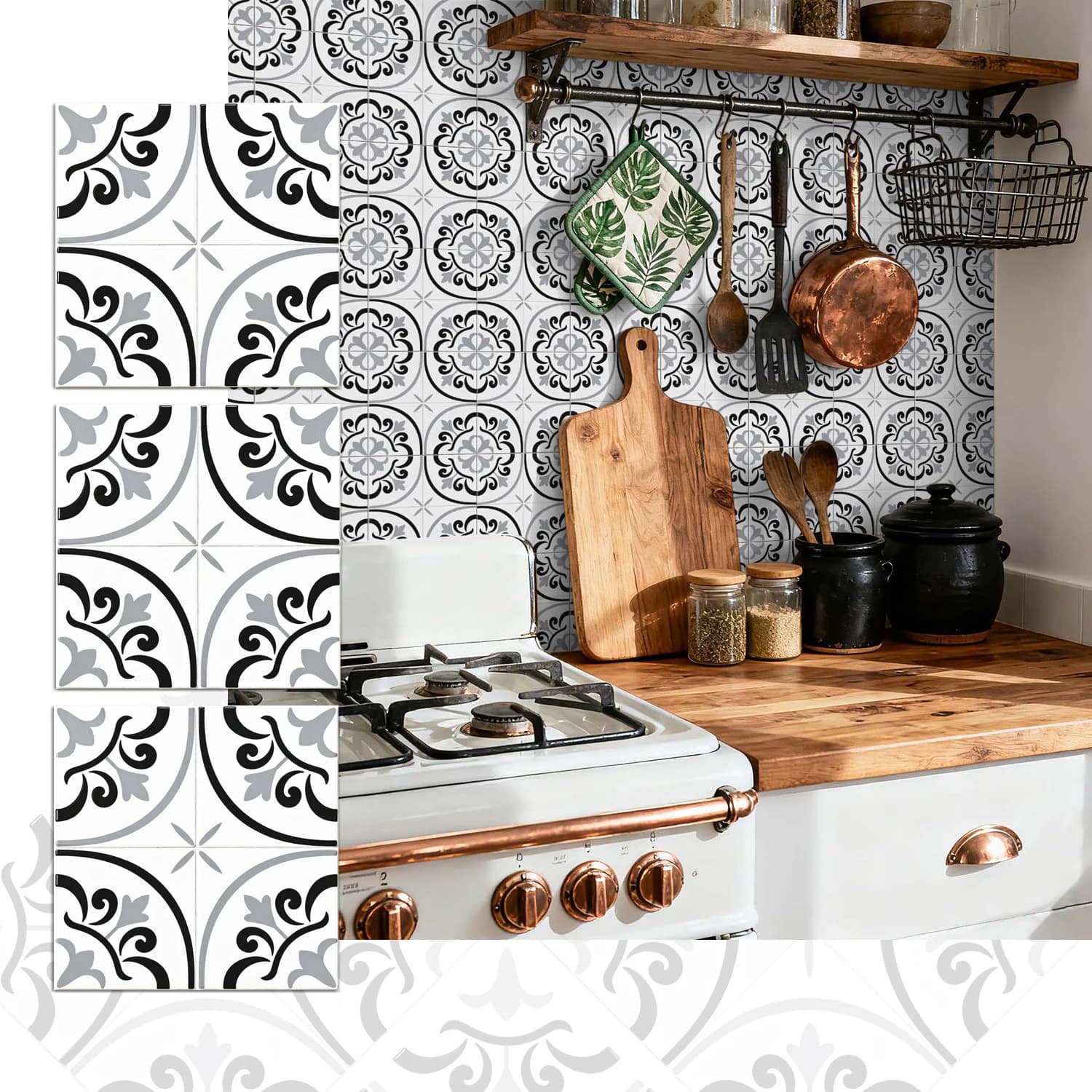 36 Self-Adhesive PVC Tile Stickers, Kitchen and Bathroom Use Self-Adhesive Splash Proof Stickers for Home Decoration