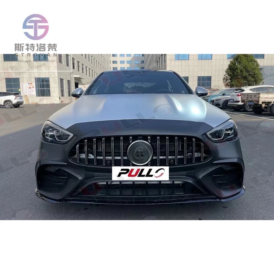 Car Body Kit for Benz C Class W206 2023 to C63 A-M-G Model Include Bumpers Grille Side Skirts Rear Diffuser Pipes