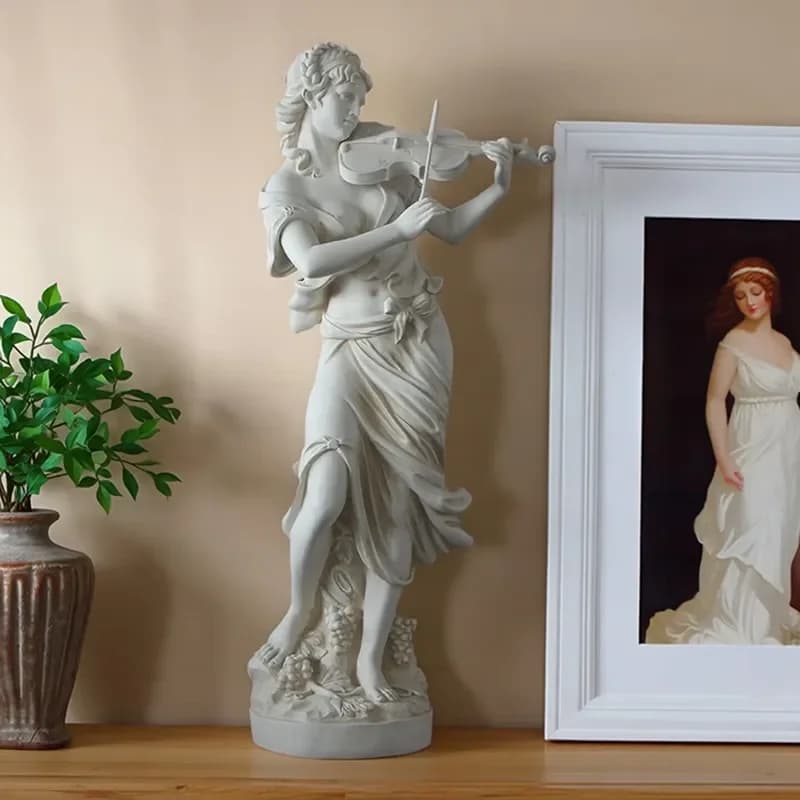 Plaster & FRP Sculpture European Style Famous Art Figure Musician Angel Statue Creative Garden Courtyard Museum Decoration