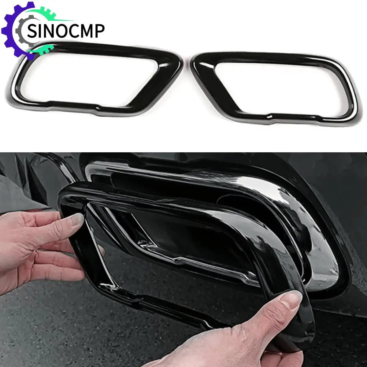 2Pcs Exhaust Mufflers Tail Pipe Cover Trim Cover for BMW X5 G05 X6 G06 X7 2019-2023 Black Car Exterior Parts Styling Moulding