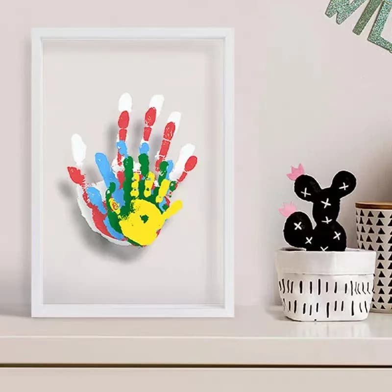 Handprint Photo Frame Four Pieces Five Pieces Couple Family Household Wood Handicrafts Parent-child Set Room Decoration