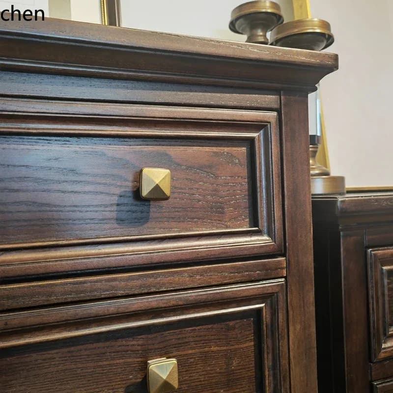 retro solid wood chest of drawers, storage lockers against the wall, ash wood, living room, entrance cabinet