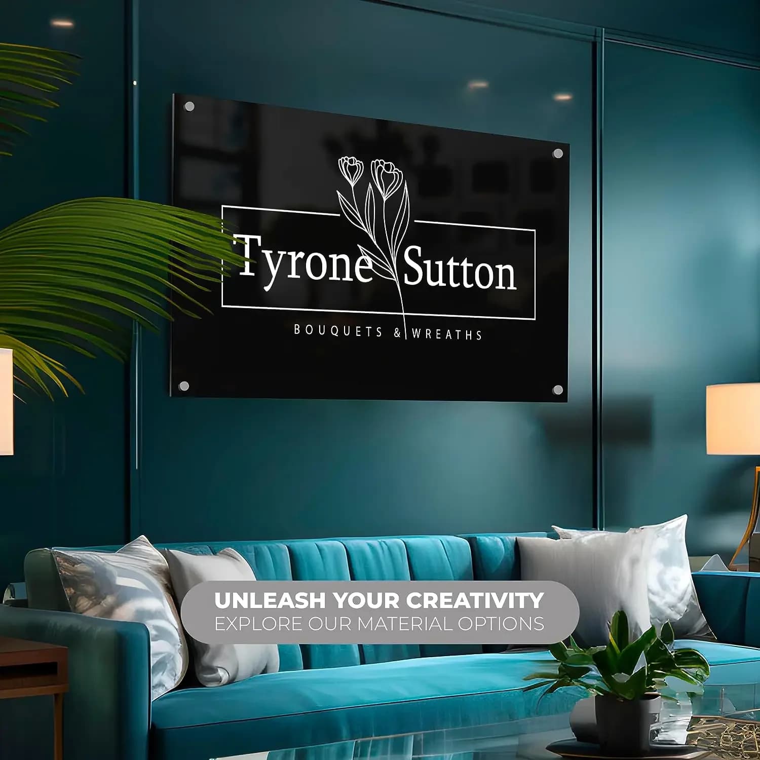 Modern Acrylic Sign board Door Plate For Company Shop Store Hotel Salon Customize Business Logo Icon Name Slogan Address Letter