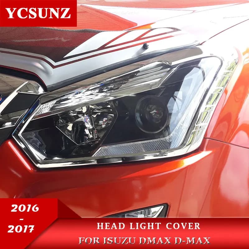 ABS Headlight Cover For Isuzu D-max Dmax 2016 2017 Front Lamp Hood Parts Pick up Truck Car Accessories