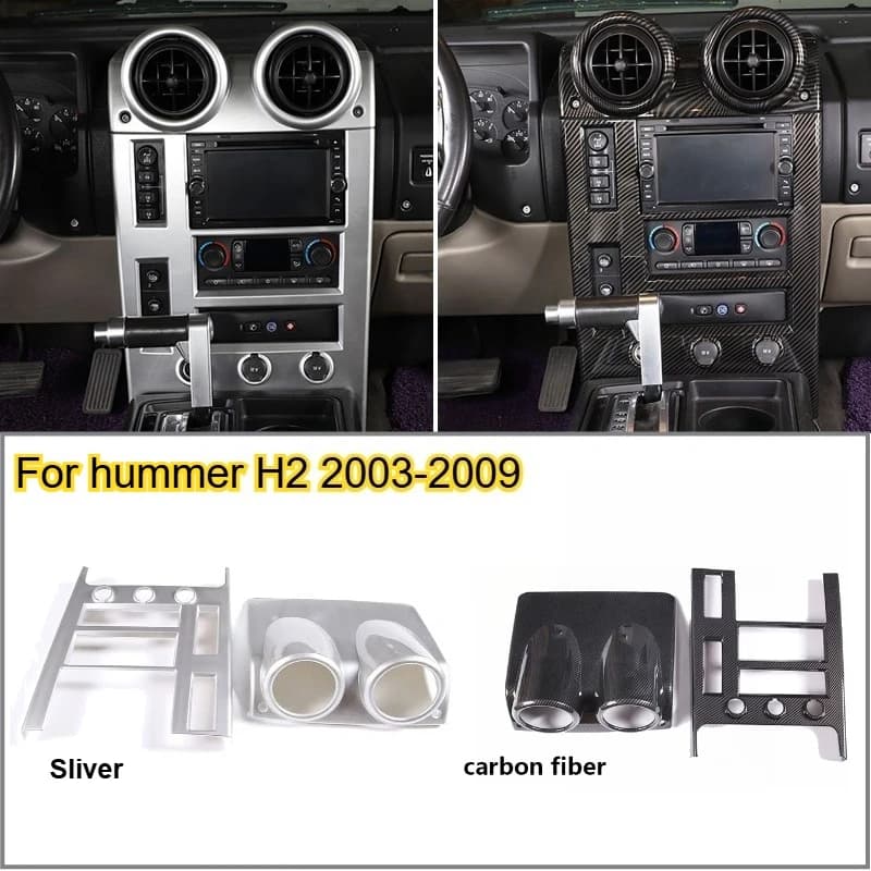 For Hummer H2 2003-2007 Car Interior Decoration Trim Central Control Dashboard Navigation Panel Sticker Car Accessories