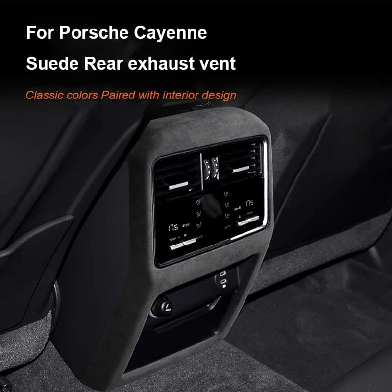 For Porsche Cayenne 2024 2023 2022 2021 2020 2018 TOP Suede Rear Armreat Seat Air Outlet Panel Cover Anti Kick Protective Mat