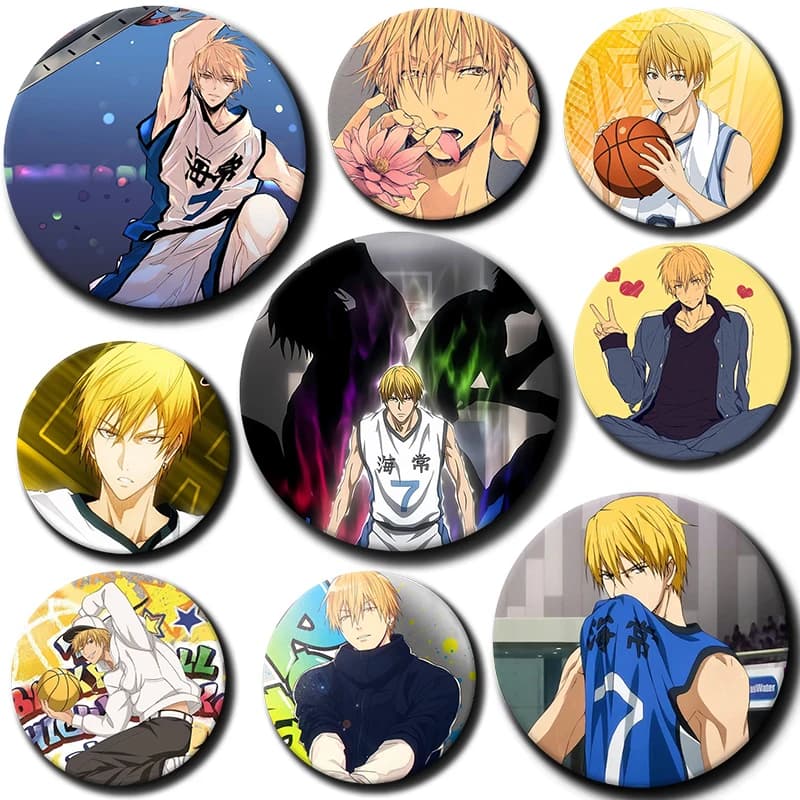 58mm Cartoon Character Kise Ryota Button Pin Anime Role Kise Ryota Brooch Creative Badge for Backpack Clothes Decoration Gift