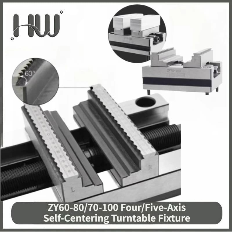 Self-Centering CNC Vise | ZY70-100 4/5 Axis Turntable Fixture | Concentric Flat Nose Pliers