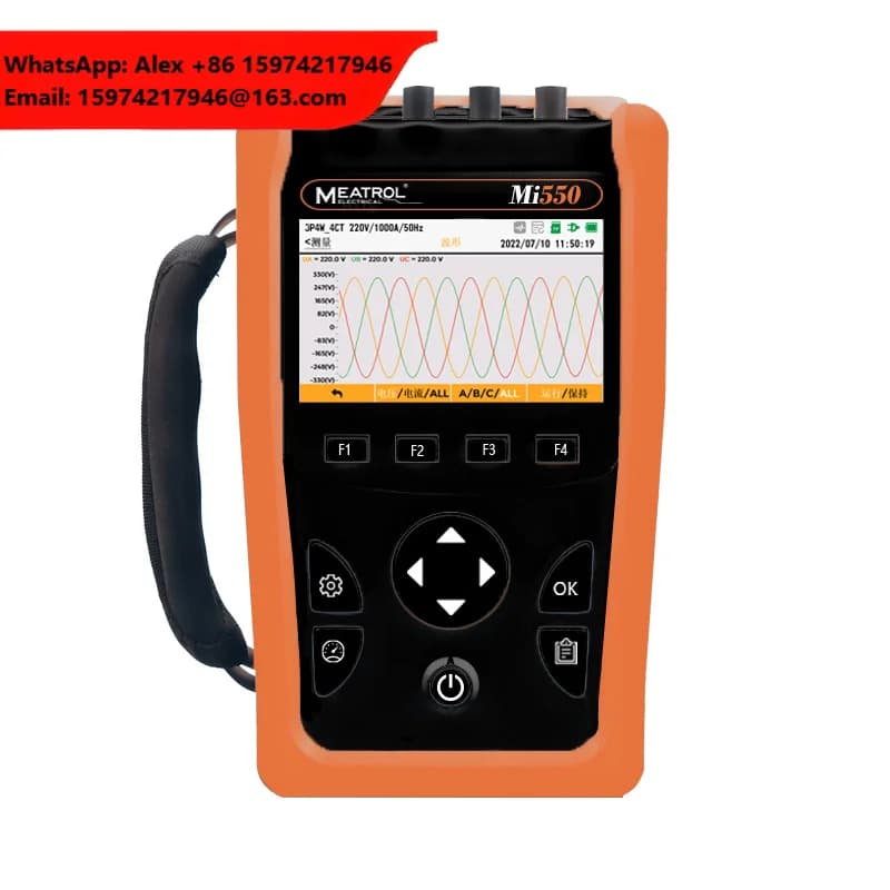 MEATROL Mi550 Power Energy Analyzer Multilingual Modbus TCP Electricity Meter Handheld Power Quality Analyzer