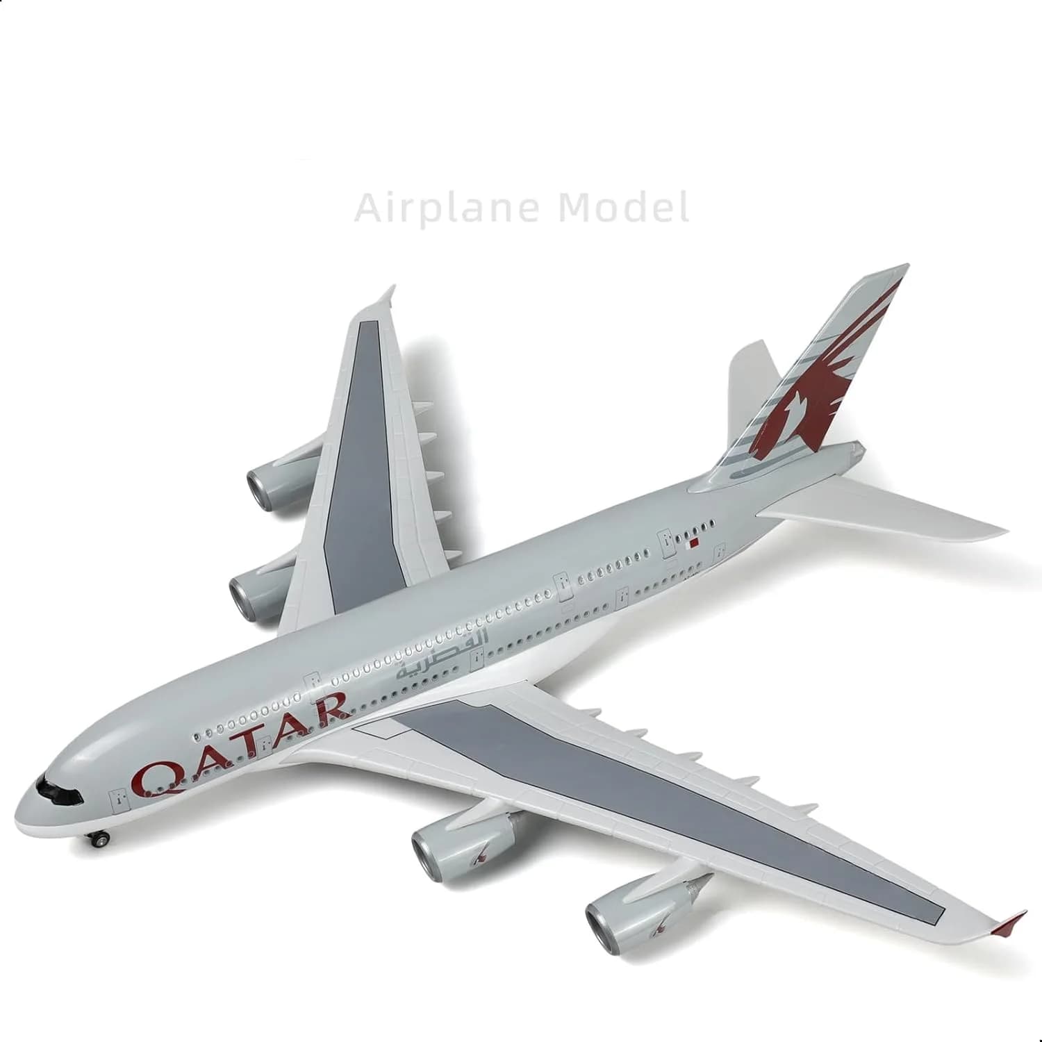 A380 Qatar 1/160 Large Scale Airplane Model Die-cast Airplane Model with Stand for Adult Aviation Enthusiasts Gift or Decoration