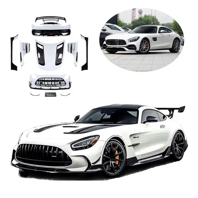 High Quality GT Black Series Style Carbon Fiber FRP Body Kit Bumper Fit For GT Class C190 2014-2024 Upgrade Tuning Parts