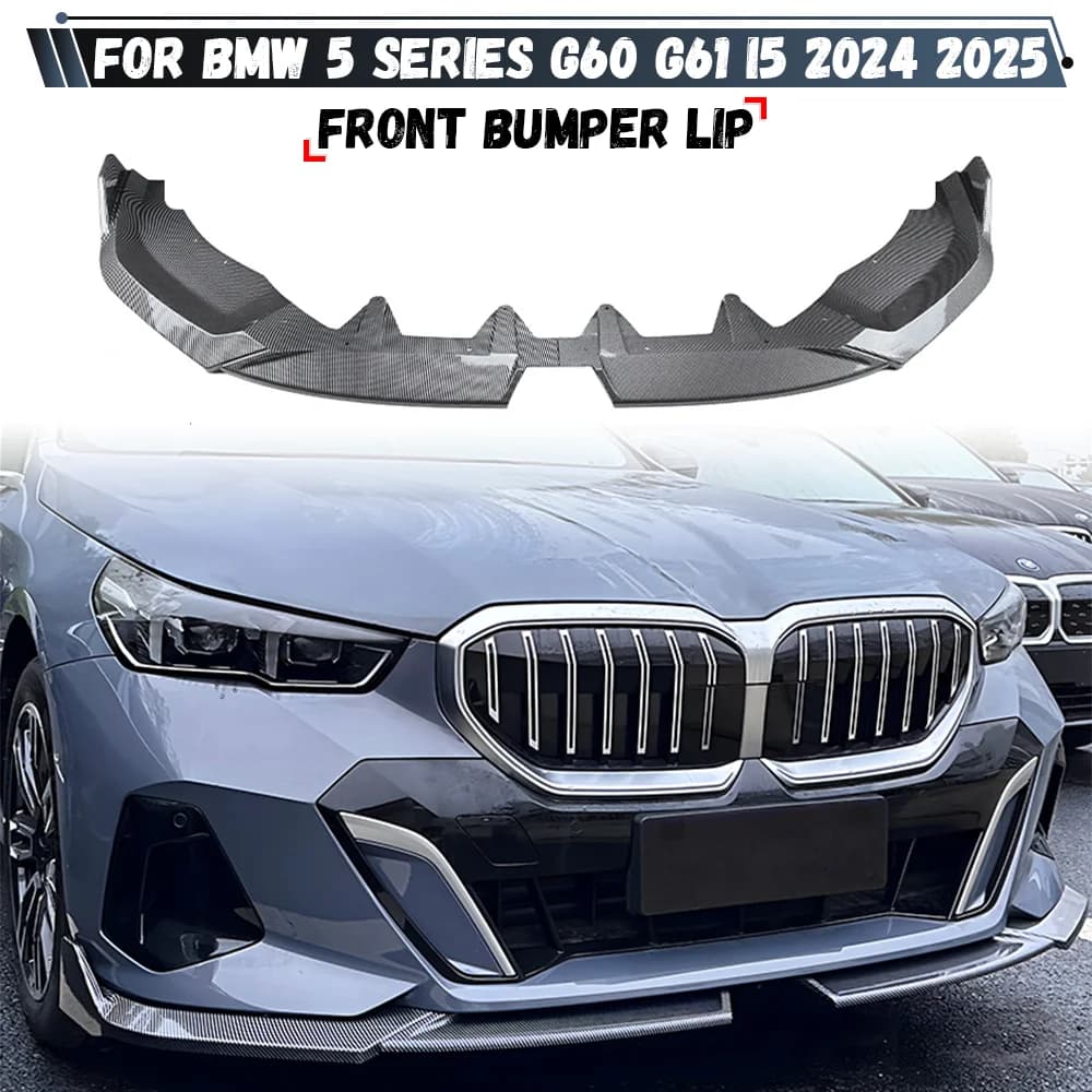Car Front Bumper Lip Splitter Body Kit Bumper Lip Deflector Lip For BMW 5 Series G60 G61 520d 530e 550e i5 M60 M Sport 2024 2025
