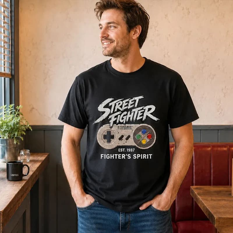 Street Fighter Graphic T-shitr Gift for Gamer Retro Arcade Fighting Game Classic Tee 0813 Hadouken World Warriors Unisex Top