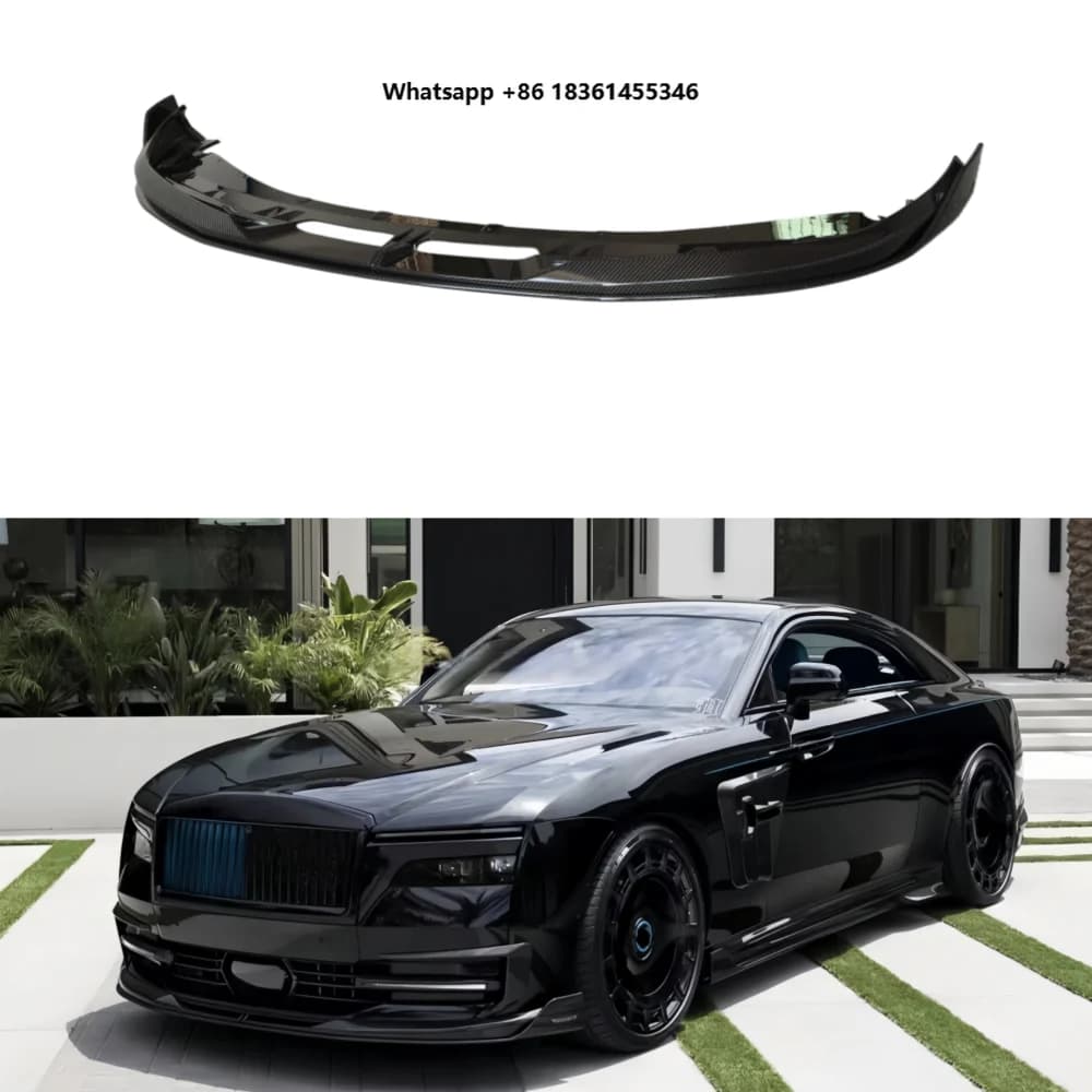 For  Spectre Retrofit New M-style Dry Carbon Fiber Front Lip and Front Splitter Bumper Lip