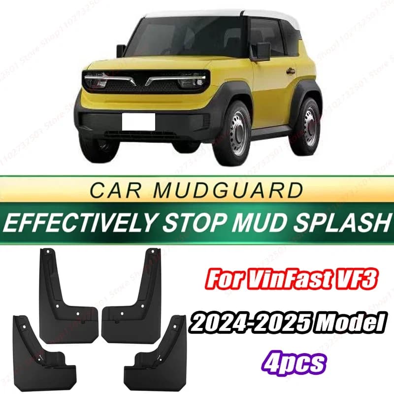 For VinFast VF3 2024-2025 Model 4PCS Front Rear Mud Flaps Splash Guards Fender Mudguards Auto Accessories