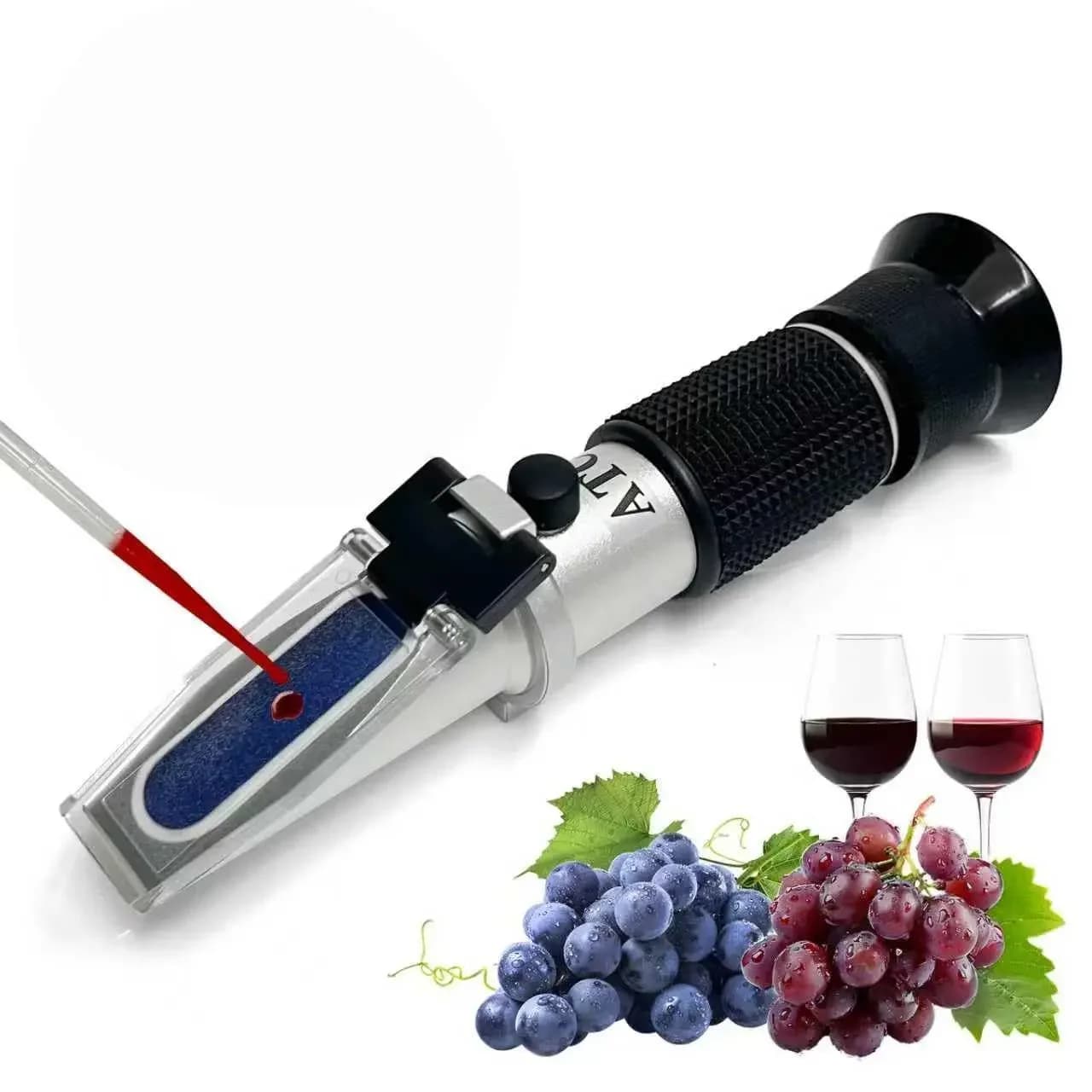 3-in-1 Wine Refractometer with ATC, 0-40% Brix, 0-25% Alcohol, 0-20°Baume, Grape Wine Making Tester