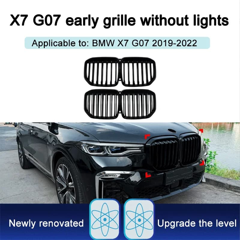 1Set Black ABS Front Grille Mesh Grill Modification Accessories For BMW X7 G07 2019‑2022 Style
