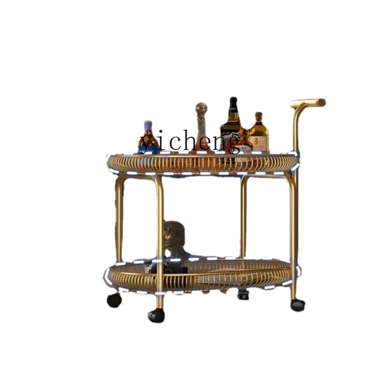 ZZf Personalized Trolley Movable Dining Car Light Luxury Floor Storage Rack Creative Side Table