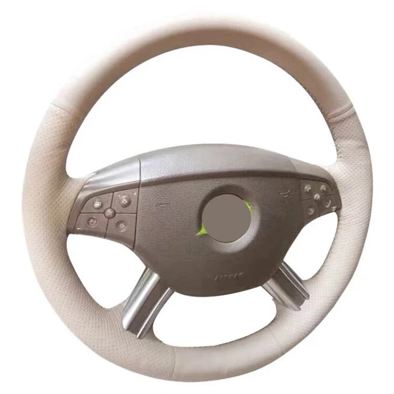 Car Steering Wheel Cover Leather for Mercedes Benz W164 M-Class ML350 ML500 X164 GL-Class GL4 Hand Sewing Car Interior Braid