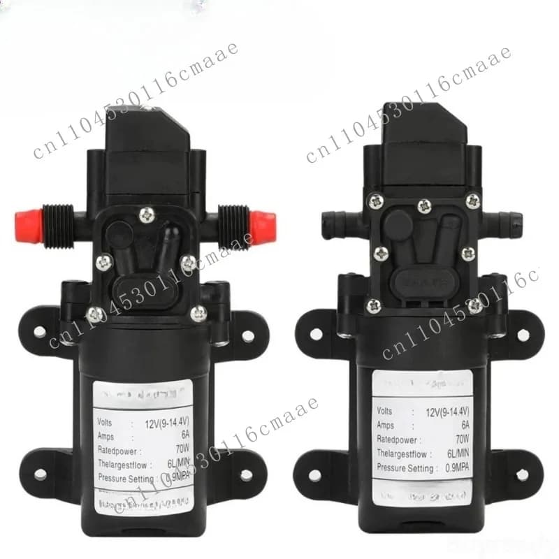 Automatic flow switch 6L/min 12V 130PSI automatic diaphragm water pump, compact safe high-pressure self-priming pump