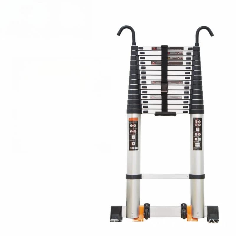 Aluminum Alloy Single-sided Telescopic Ladder Folding Lifting Staircase Bamboo Portable Outdoor Ladder