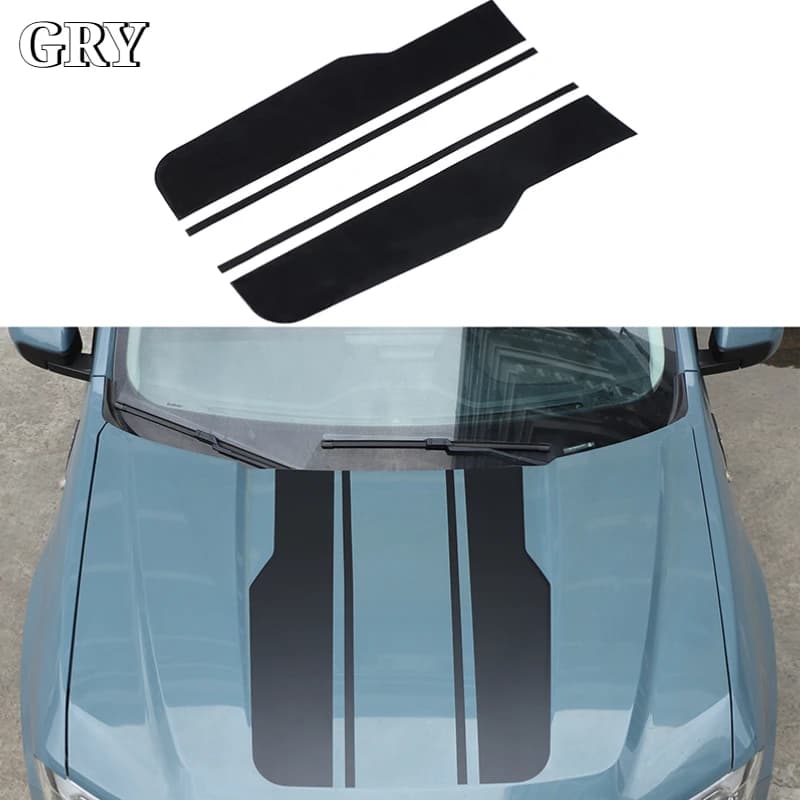 Car Hood Stripes Vinyl Decal Sticker For Ford Maverick 2022-2026 PVC Black Exterior Car Accessories