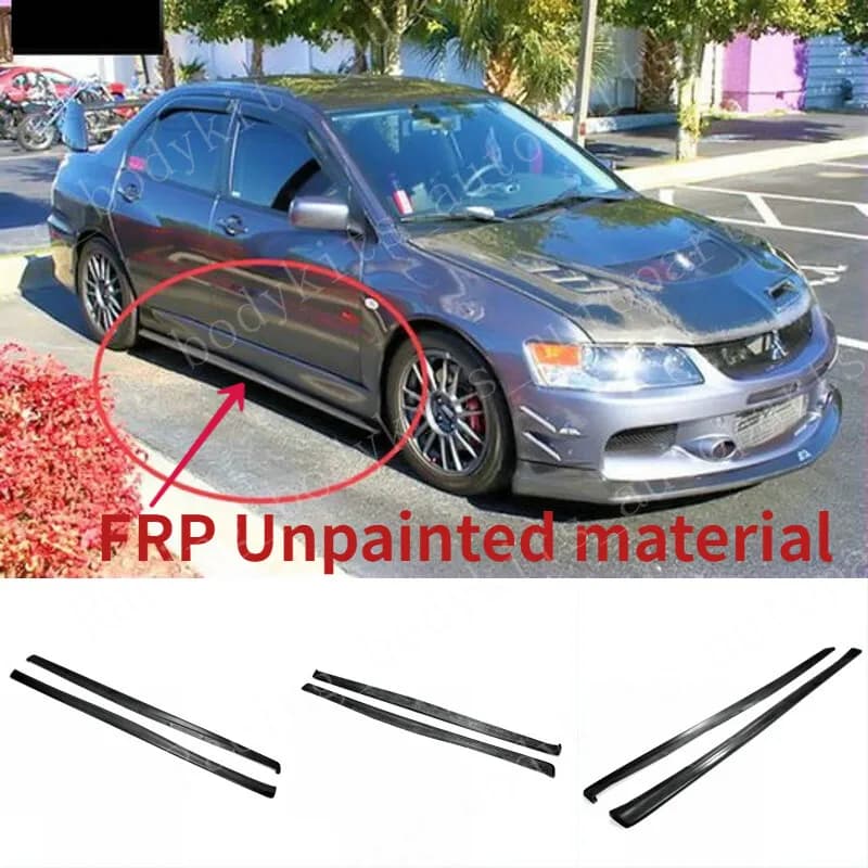 Car BodyKits For Mitsubishi EVO 7 8 9 Side Skirt Extension Addon Underboard FRP Unpainted