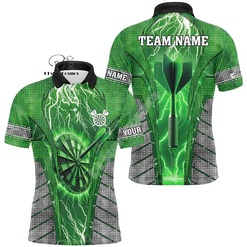 Custom Name Darts Camo Vintage Flame Graffiti Tattoo Multicolor 3DPrint Harajuku Summer Funny Short Sleeves Polo Jersey Shirts F