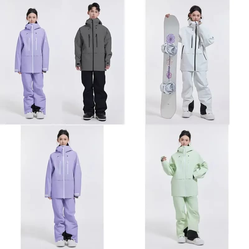 2025 Unisex Ski Suit Jacket Pants Set 3L 20K Waterproof Windproof Thermal Insulated Professional Snowsuit