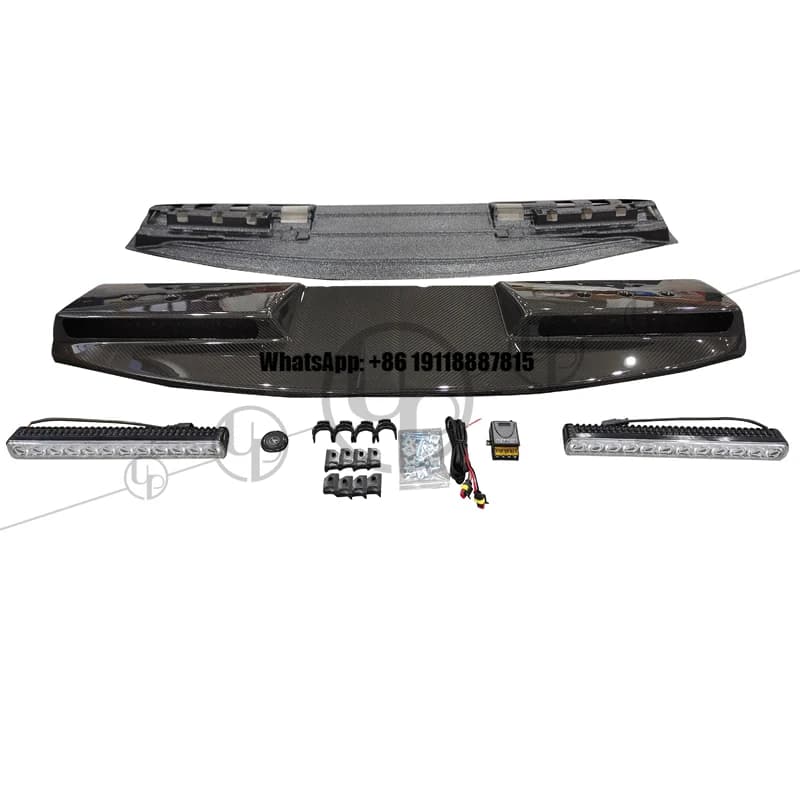 Carbon Fiber Rear Spoiler with LED Lights for Defender 2020y for 90/110 Model Car Roof Parts Rear Wing Great Quality