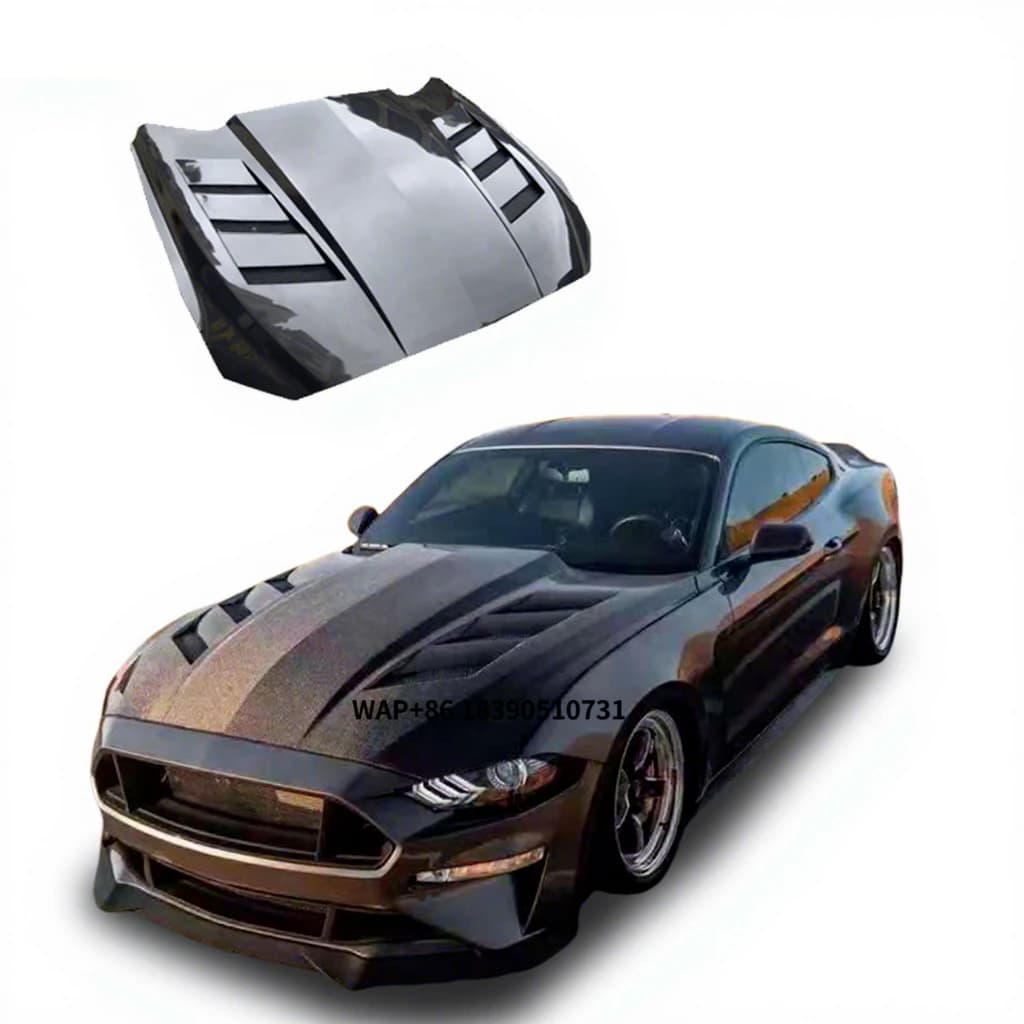 Mustang Carbon Fiber Hood for 2018-2023 Mustang Modified MBJ Style Carbon Fiber Hood