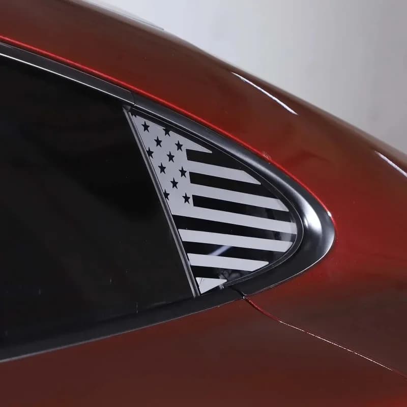 For Porsche Taycan 2019-2024 PVC Black Windows Stickers Rear Triangle Window Glass Panel Decoration Cover Trim Car Accessories