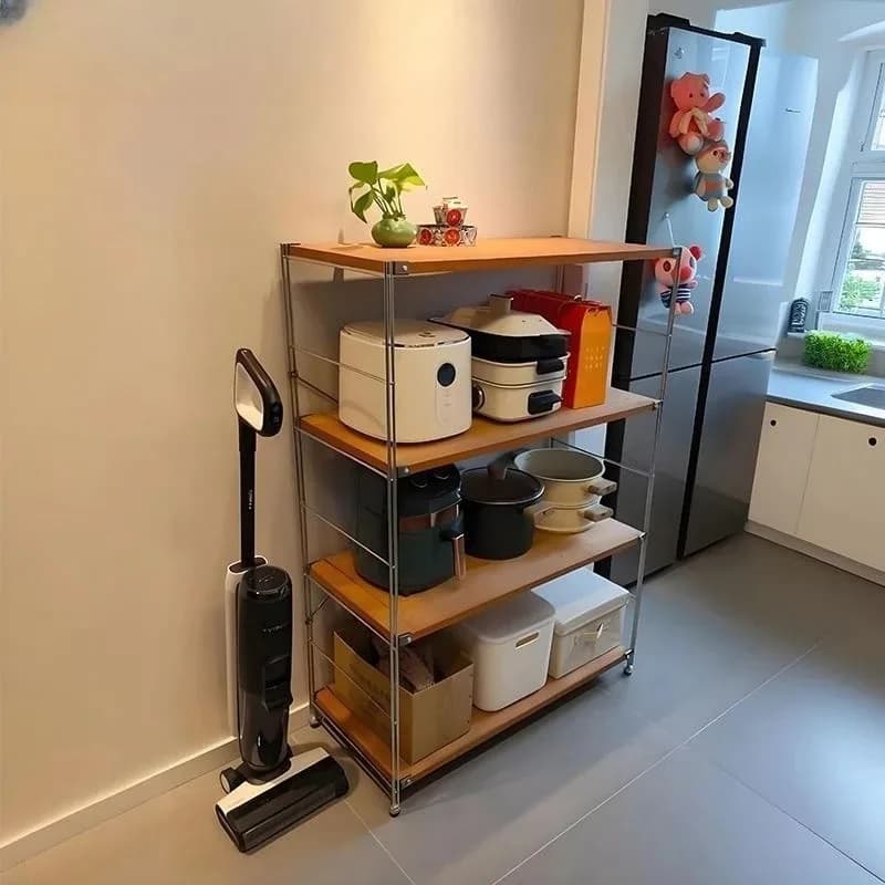 Living Room Balcony Bookshelf Appliance Storage Rack Kitchen Microwave Storage Rack