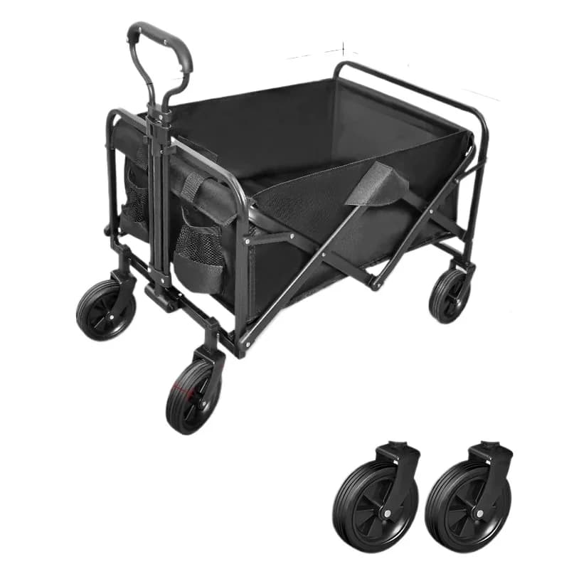 Folding Camping Cart Collapsible Utility Wagon for Outdoor Picnic Beach Vendor Trolley