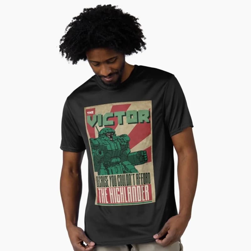 The Victor Mechwarrior MWO Mech Combat RPG Gift t shirt for gamer Battletech Graphic clothes Short sleeve All size tops