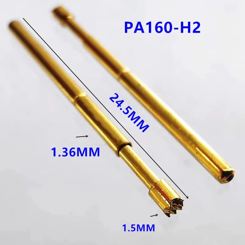 100PCS Gold-plated Spring Test Probe PA160-H2 Nine Claw Plum Blossom Head Needle Tube Outer Diameter 1.36MM PCB Pogo Pin