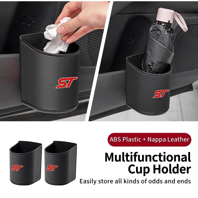 Car Door Water Cup Box Mug Drinks Storage Bag Accessories For Ford MK2 ST Racing Performance Explorer Focus Mk2 Mk3