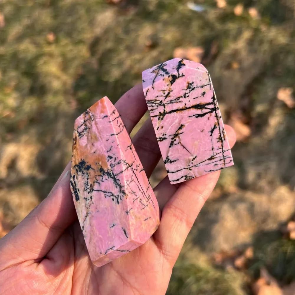 Natural Rhodonite Freeform Healing Gemstone Bohemian Style Ideal for Home Decor-Perfect Housewarming Present