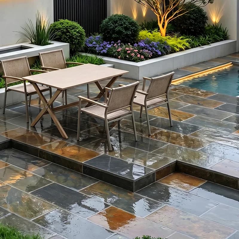 Bluestone courtyard pavement stone Outdoor yard Terrace B & B garden Ecological pavement stone villa quartz brick