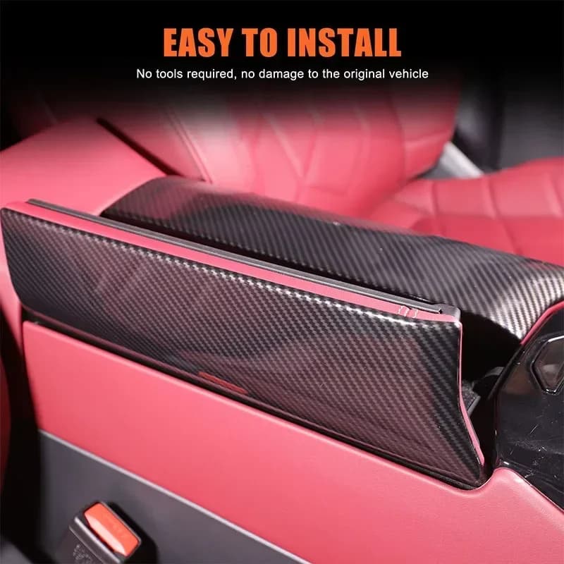 For BMW 5 Series G60 2024 ABS Carbon Fiber Car Armrest Box Storage Box Frame Cover Trim Sticker Car Accessories