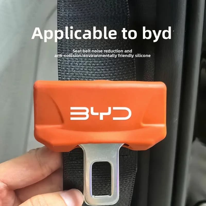 BYD Logo Anti‑Collision Seat Belt Buckle Silicone Cover For Atto 3 Seal Dolphin Han Tang Song Yuan Anti‑Scratch Interior Replace