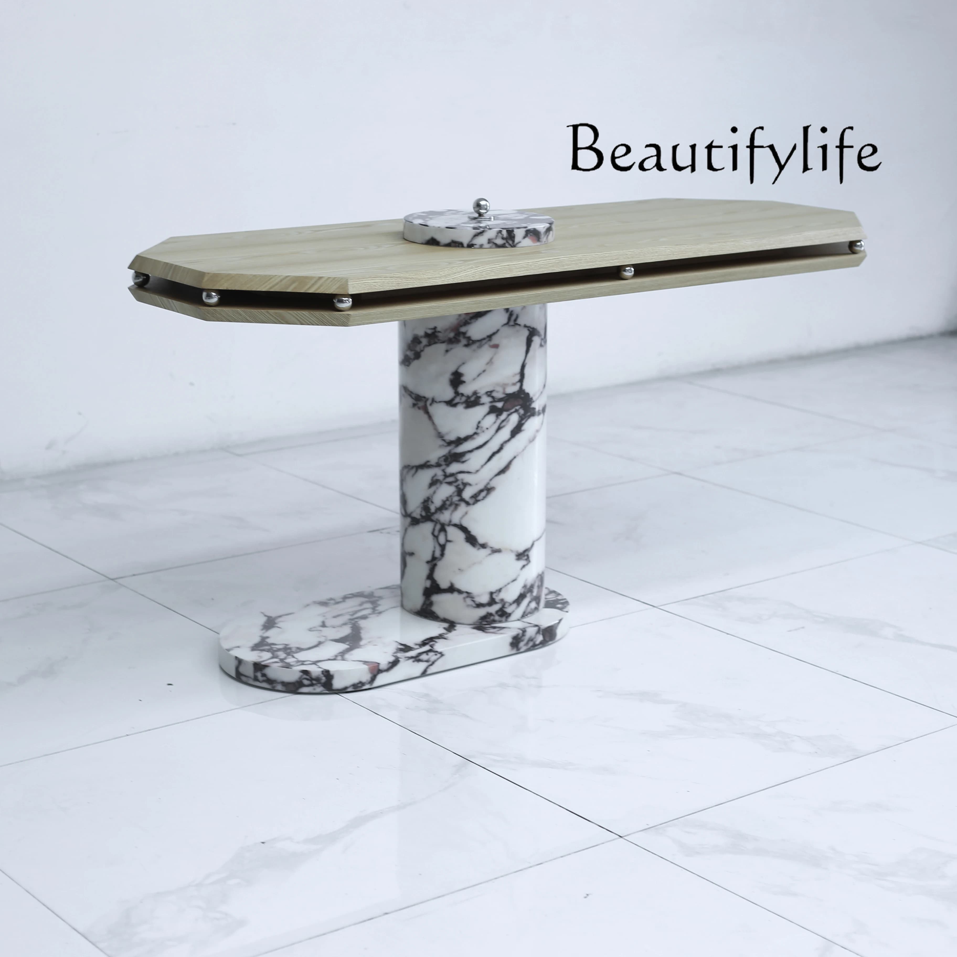 Italian floating desk premium marble retro French dining table solid wood writing table