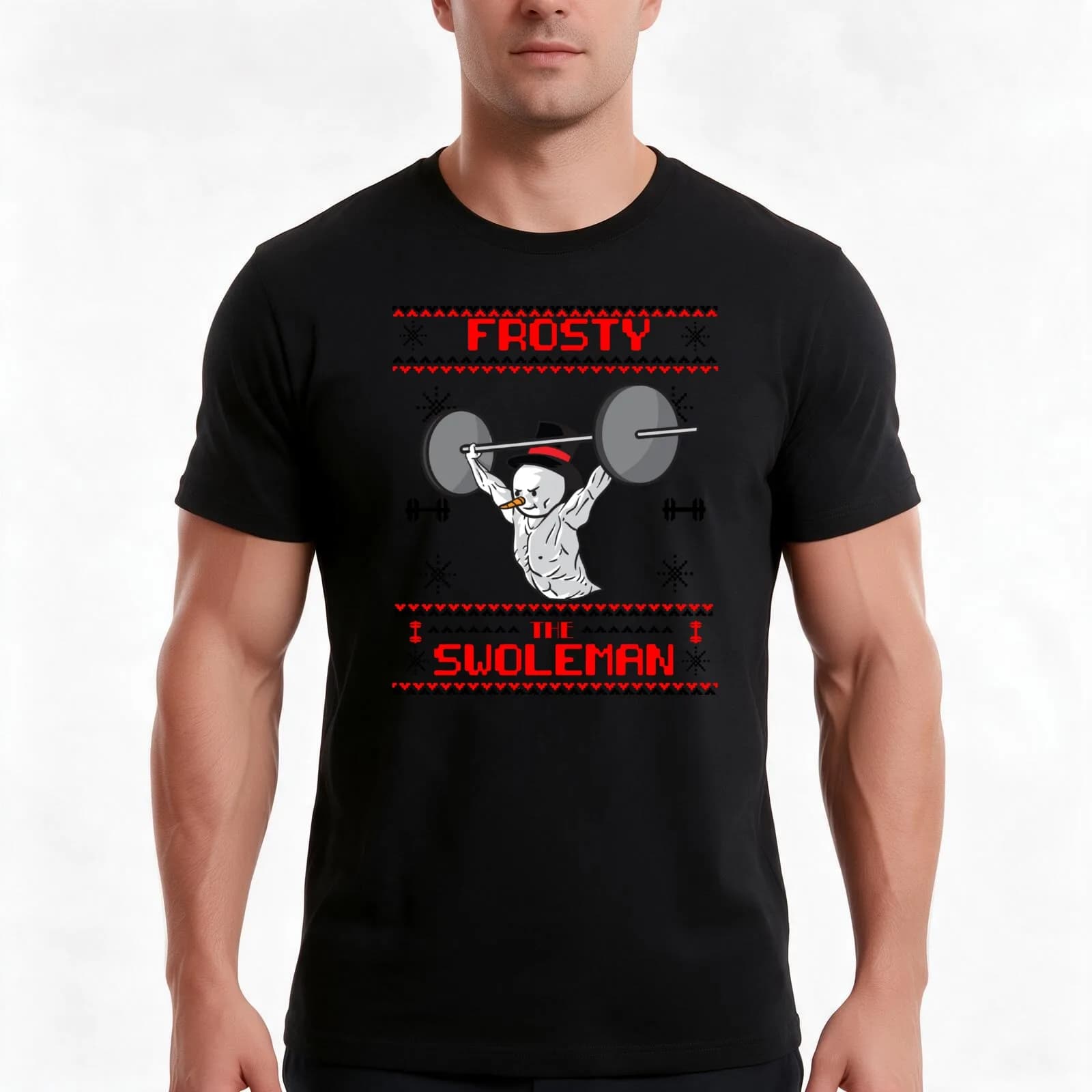 Frosty The Swoleman Christmas Version2 Shirt, Hoodie, T-Shirt, Summer Casual Cotton Tee, Oversized Streetwear Tops, 100% Cotton
