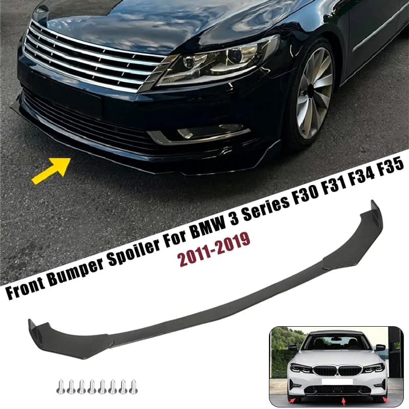 Sport Front Bumper Splitter Spoiler Lip For BMW 3 Series F30 F31 F34 F35 11-19 5Pcs Adjustable Sectional Car Tuning Body Kit
