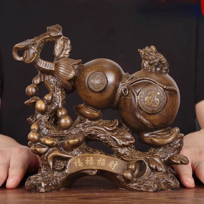 Zhapcai Lucky Gourd Ornaments Feng Shui Living Room Decoration Wine Cabinets  Foyer Store Decor Housewarming Opening Gifts