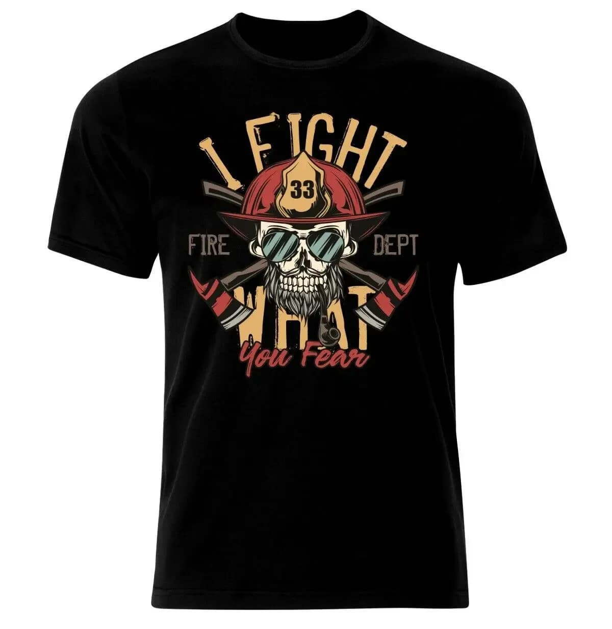Firefighter Pompier Fireman Feuerwehrmann T-Shirt Men's 100% Cotton Casual T-shirts Loose Top New