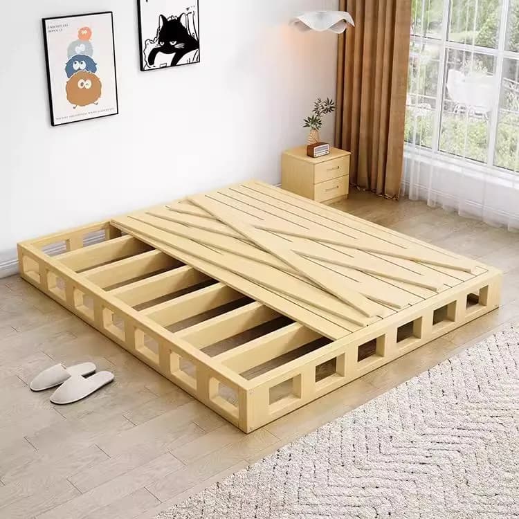 YFY solid wood bed board. 5 meters wooden board ribs hard board  cushion. 8 meters tatami floor  waist raised  hard