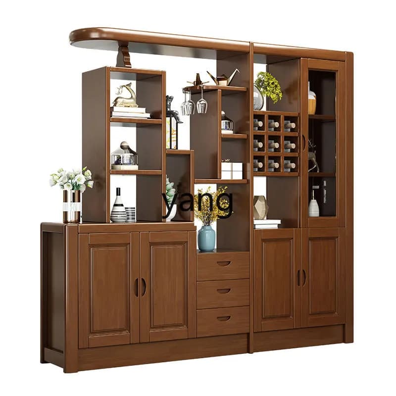 LH Chinese Solid Wood Room Cabinet Modern Simple Multifunctional Wine Cabinet Living Room Storage